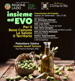 Insieme ad Evo, parte da Palombara Sabina il progetto oleoturistico di valorizzazione del territorio
