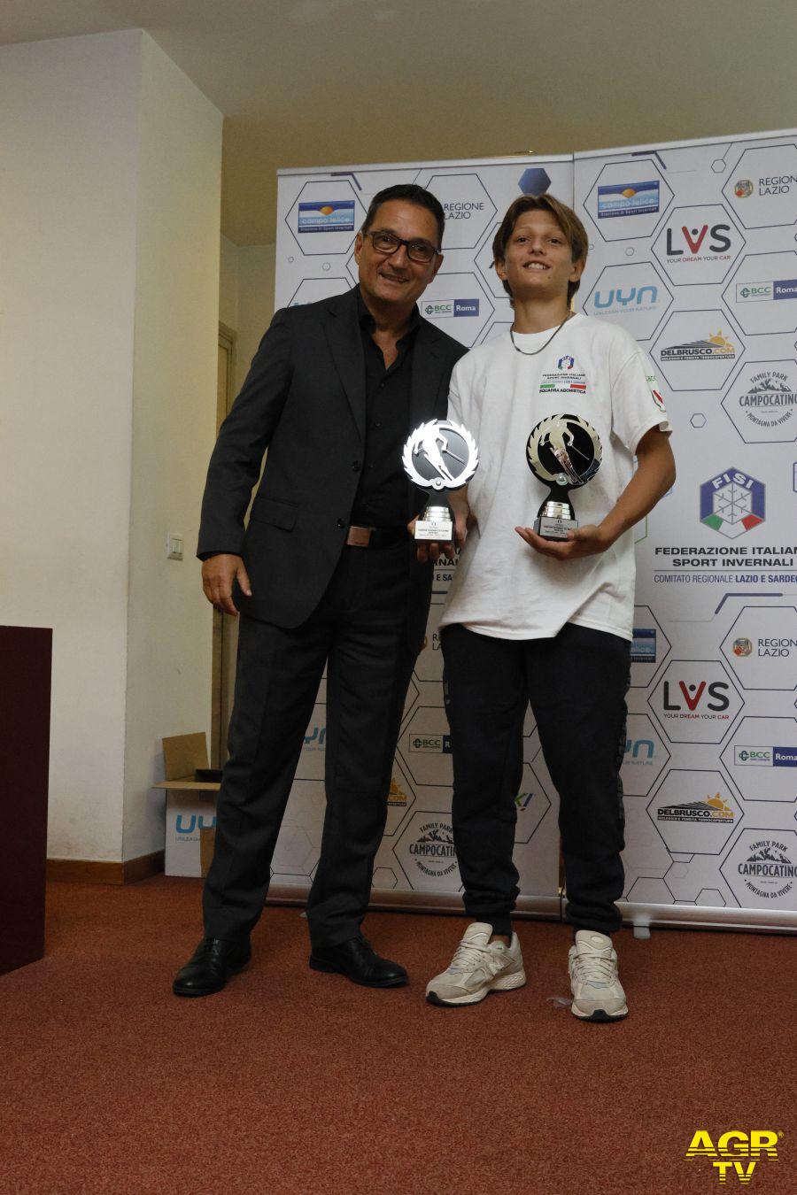FISI Lazio La premiazione del promettente Giorgio Sant'Andrea