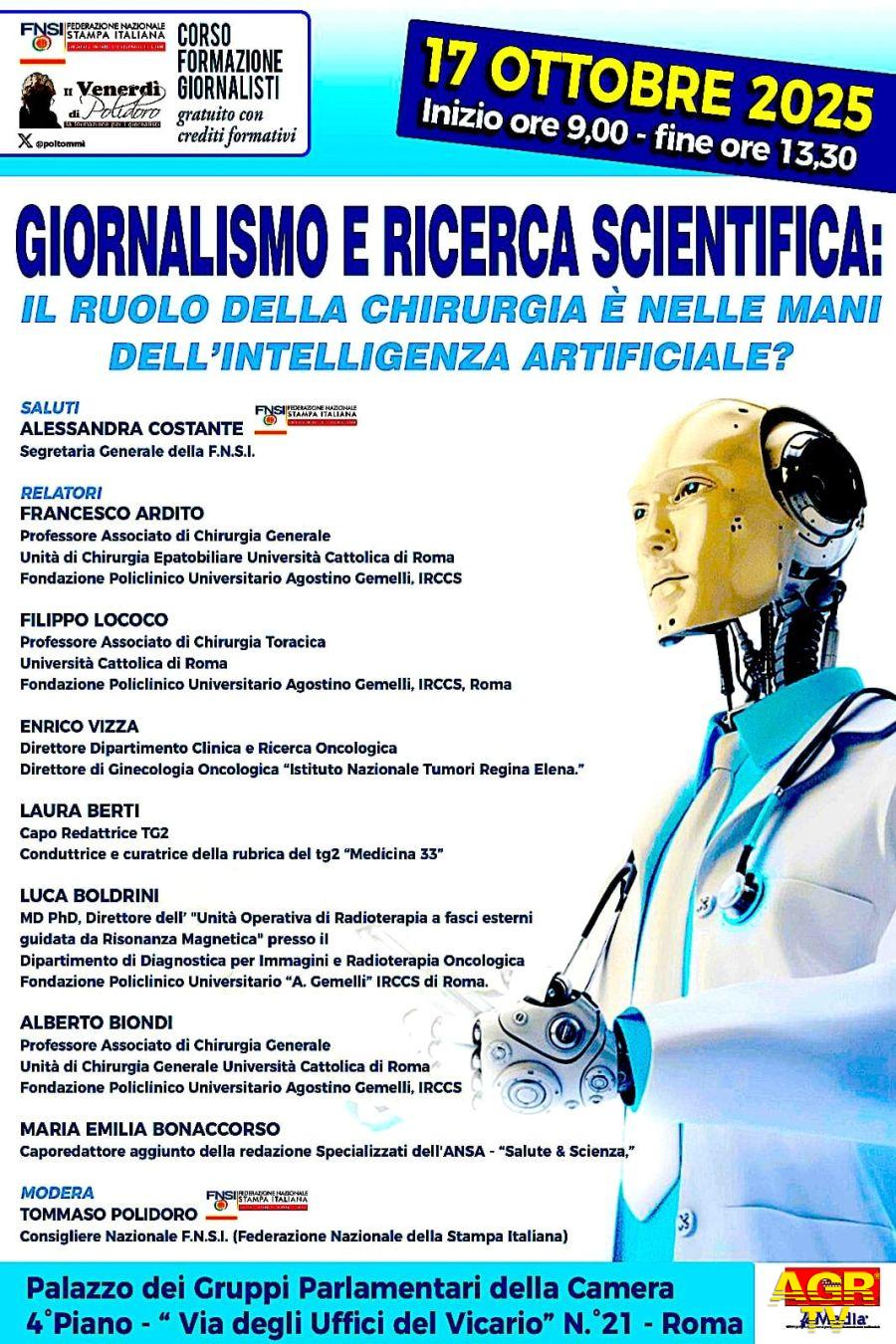 Giornalismo e ricerca locandina evento del 17 ottobre 2025