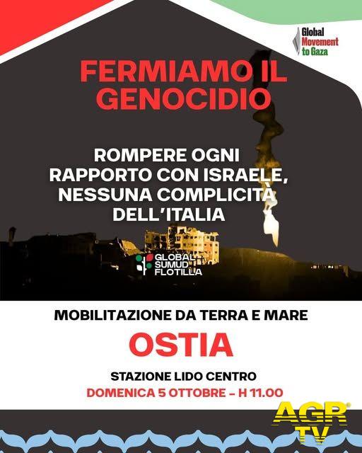 mobilitazione Ostia per Gaza locandina mobilitazione Ostia per Gaza locandina