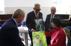 Roma, il presidente della Regione Lazio Francesco Rocca visita il Polo Riabilitativo Nuova Sair