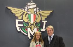 Paola Scarsi con Giovanni Copioli Presidente di FederMoto