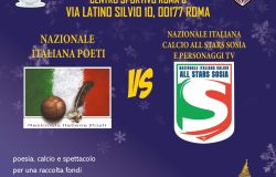 (AGR) Roma, la Nazionale Italiana Poeti sfida gli All Stars Sosia e Personaggi della Tv nella Partita di Natale