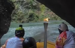 La Fiaccola olimpica alla Cascata delle Marmore