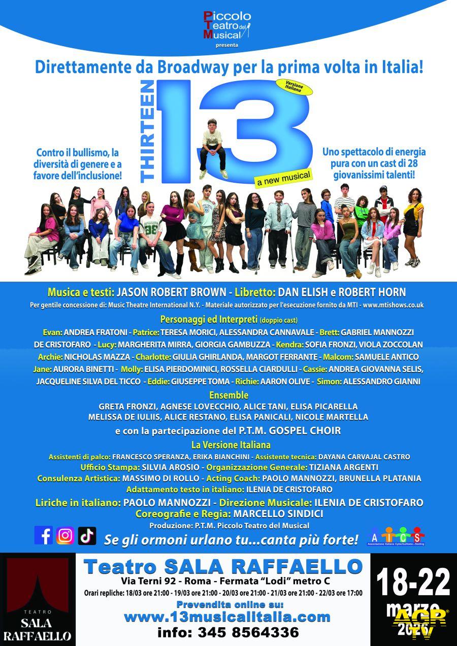 13 Thirteen Il Musical locandina 13 Thirteen Il Musical locandina