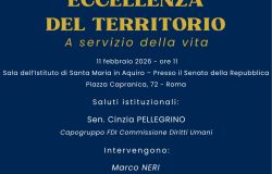 Domani 11 febbraio al Senato della Repubblica il Convegno “Premio Eccellenza del Territorio a servizio della Vita”