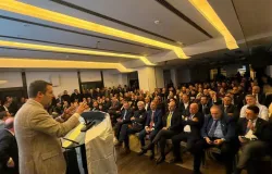 Ministro delle Infrastrutture e dei Trasporti Matteo Salvini all'Assemblea della Lega Lazio a Roma