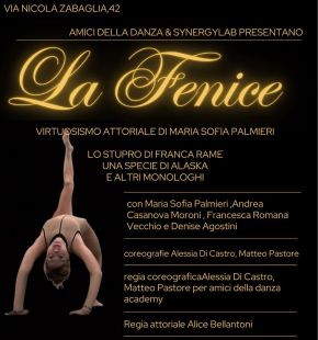 Roma, 8 marzo La Fenice di Maria Sofia Palmieri al Teatro di Documenti