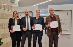 da_sx_FlaviaAscaniBAM_LivioDeAngelis_DGIFO_OttaviaLandi-IstitutoGentili_Massimiliano_Graziuso_attore foto comunicato stampa