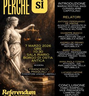 Ostia Antica, 7 marzo, incontro pubblico nella Sala Riario sulle ragioni del Si