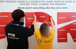 Fiumicino, al terminal 1,Cambiamo le parole...per cambiare le cose iniziativa partecipativa e simbolica per l'8 marzo