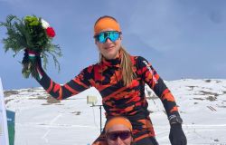 Sara Proietti Cignitti la festa dopo la vittoria -  Foto Ufficio Stampa FISI – CLS