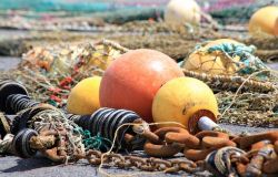 Fiumicino, le reti da pesca in un deposito