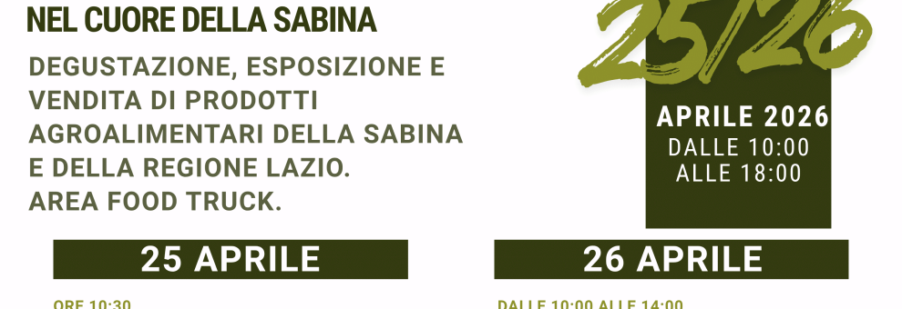 Fiera di Farfa, XXIV edizione, il 25 e 26 aprile Fiera di Farfa, XXIV edizione, il 25 e 26 aprile