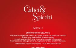Calici e spicchi Antonella Amodio locandina menù serata