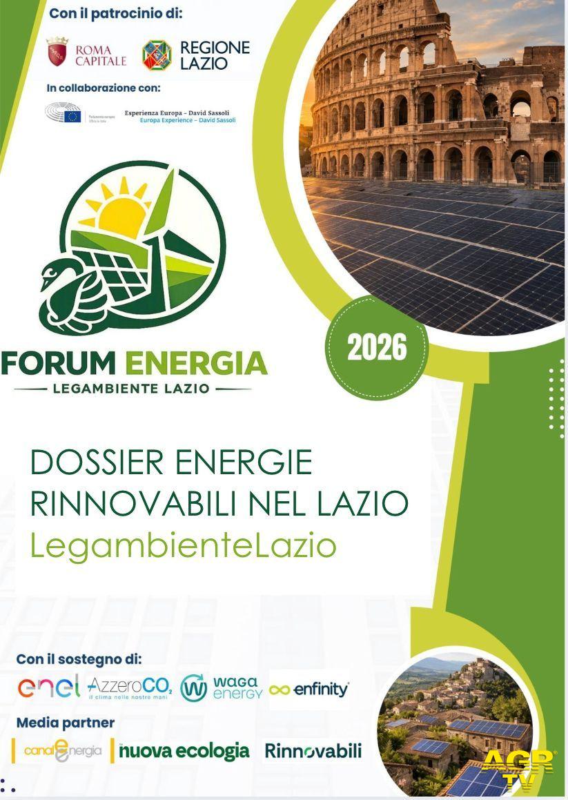 Dossier Ronnovabili Lazio 2026 locandina Forum da comunicato stampa Dossier Ronnovabili Lazio 2026 locandina Forum da comunicato stampa