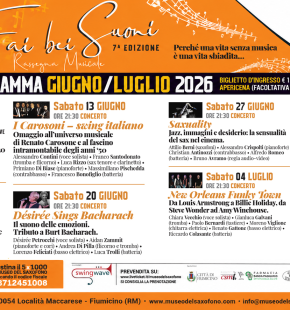 Maccarese, al via la VII edizione di Fai Bei Suoni al museo del saxofono dal 6 giugno al 18 luglio