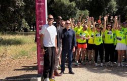 Donato Diaz e l'organizzatore Sonaglia alla partenza della RUN4HUN foto Mopntebelli