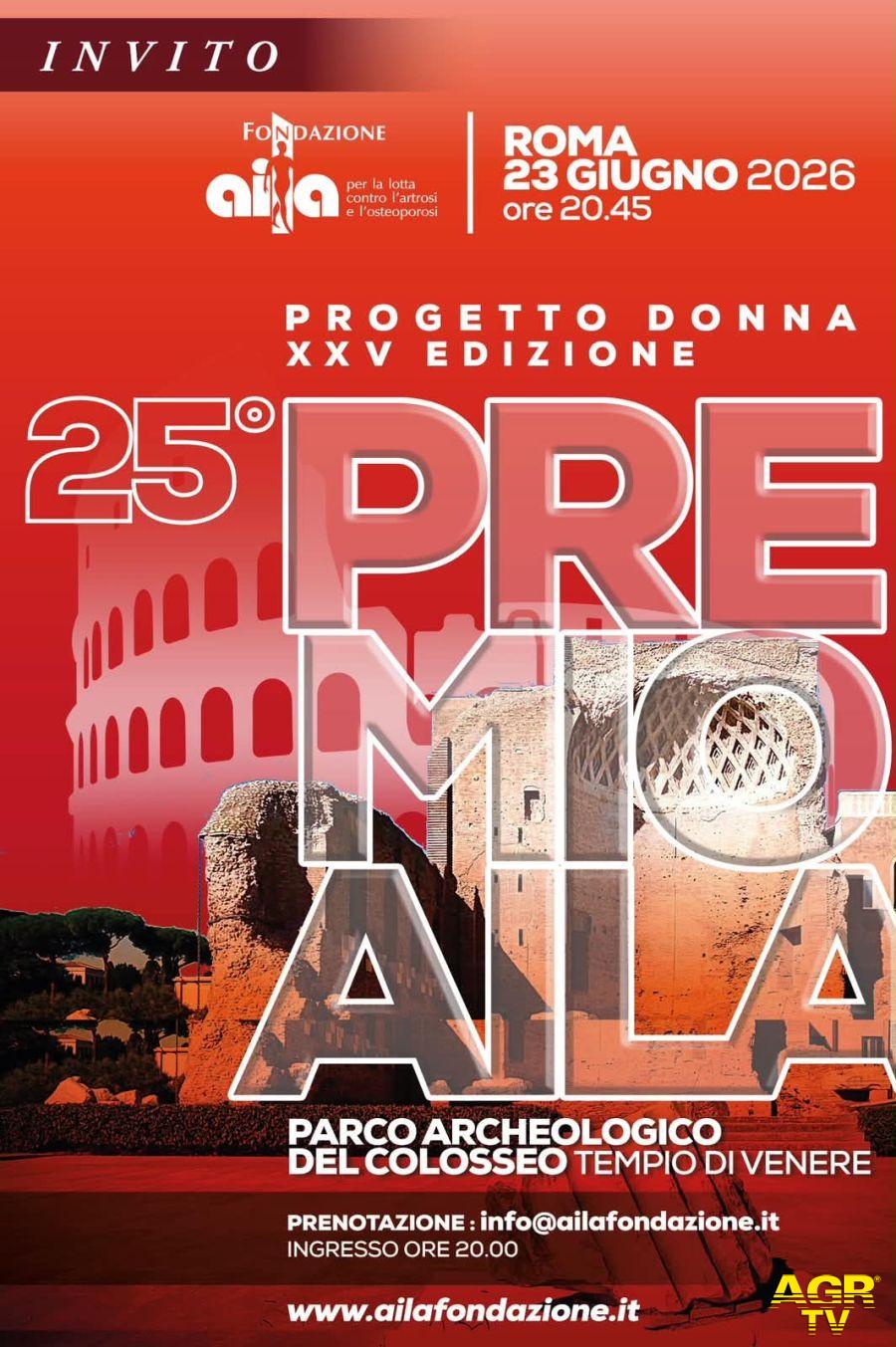 Roma attesa per il Premio Aila Progetto Donna al Tempio di Venere il 23 giugno 2026 - © credito foto: Ufficio Stampa Premio AILA Roma attesa per il Premio Aila Progetto Donna al Tempio di Venere il 23 giugno 2026 - © credito foto: Ufficio Stampa Premio AILA