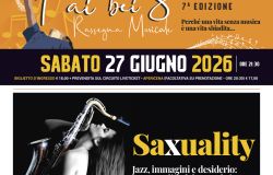 Maccarese, Saxuality Jazz, immagini e desiderio: la sensualità del sax nel cinema
