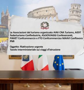Viaggi d'istruzione, le Associazioni del turismo organizzato chiedono al ministro Mazzi la ripresa dei lavori del Tavolo interministeriale