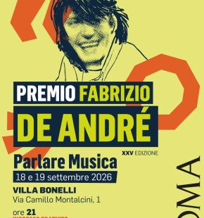 Roma, XXV edizione Premio Fabrizio De Andrè parlare di musica il 18 e 19 settembre a Villa Bonelli