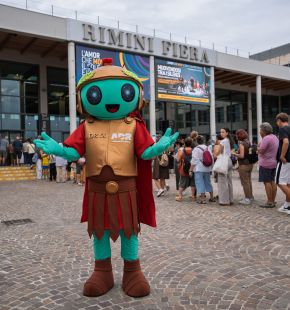 ADR al meeting di Rimini, al padiglione del MIT spazio interattivo dedicato al Piano di Sviluppo del “Leonardo da Vinci”