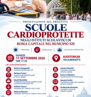 Roma, Scuole cardioprotette, una campagna che coinvolgerà 15 istituti