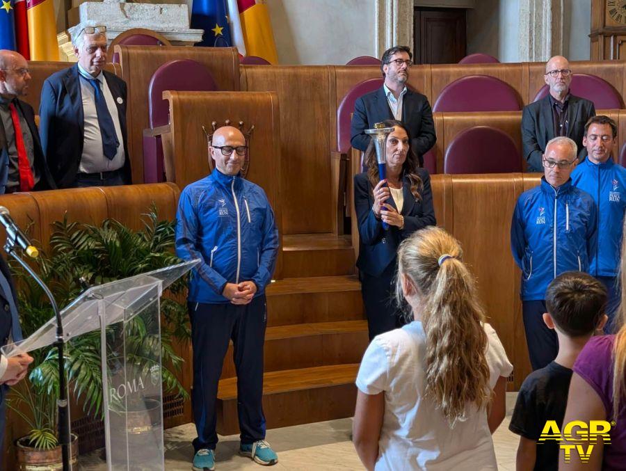 Partenza fiaccola della pace cerimonia in Campidoglio Partenza fiaccola della pace cerimonia in Campidoglio