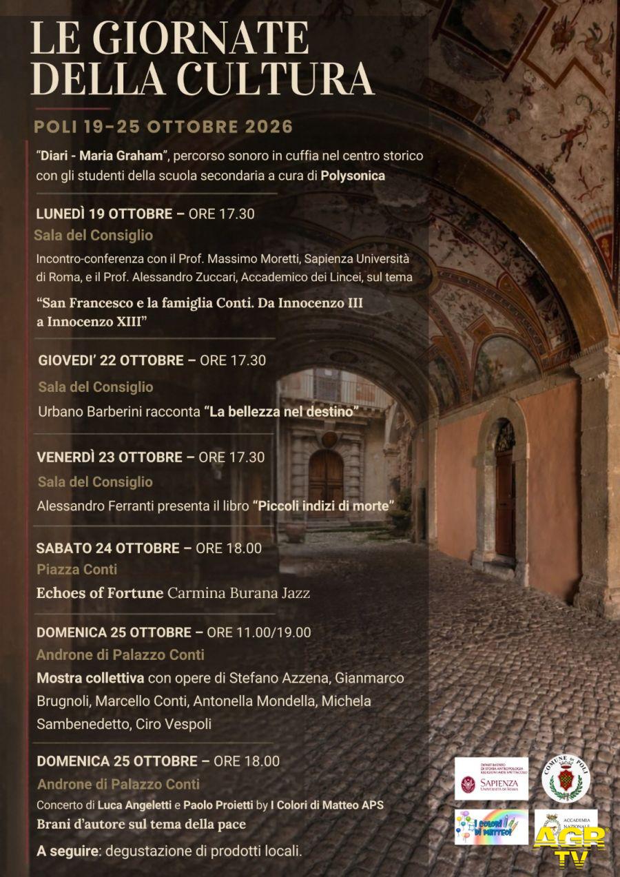 LOCANDINA EVENTO Poli: Le Giornate della Cultura 2026 LOCANDINA EVENTO Poli: Le Giornate della Cultura 2026