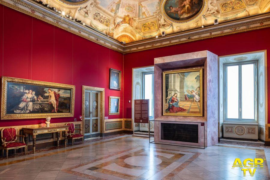 Installation view, Tiziano. Dialoghi tra Sacro e Profano, Galleria Borghese, Roma. ph. A. Novelli © Galleria Borghese Installation view, Tiziano. Dialoghi tra Sacro e Profano, Galleria Borghese, Roma. ph. A. Novelli © Galleria Borghese