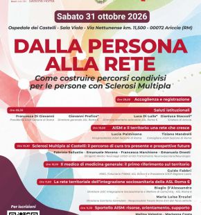 AISM ed ASL RM6: Dalla persona alla rete il 31 ottobre all'ospedale dei Castelli