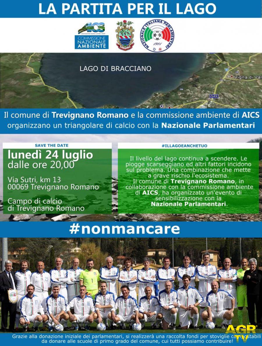 Calcio, nazionale parlamentari in campo per il lago di Bracciano