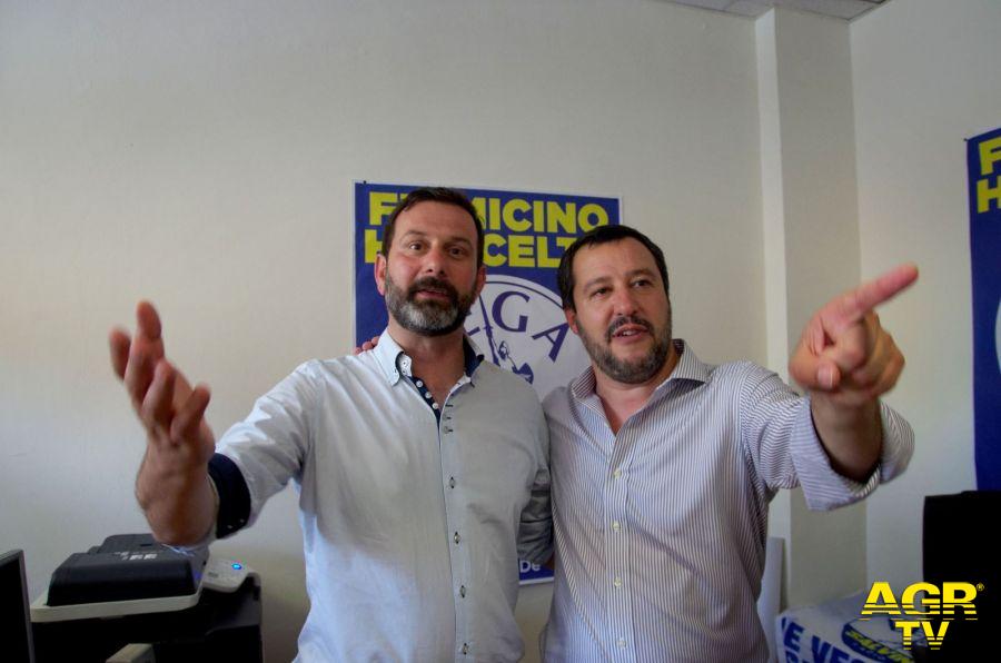 Fiumicino, Salvini con De Vecchis in Darsena